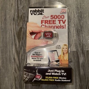 As Seen On TV RABBIT TV Over 5000 Free TV Internet Channels USB Plug-In NIP NEW - Picture 1 of 4
