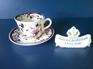 Vintage Masons Ironstone Blue Mandalay große Frühstück Teetasse & Untertasse Duo. - Bild 1 von 7