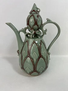 12" Alte Dynastie Korea Koryo Porzellan Flagon Teekanne Teeservice Teekocher Statue - Bild 1 von 15