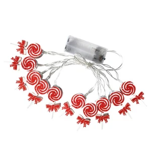 1 Pz 10 Luci Lecca Lecca Lecca Lecca Luci Decorative Stringa Decorazione Natalizia - Foto 1 di 12