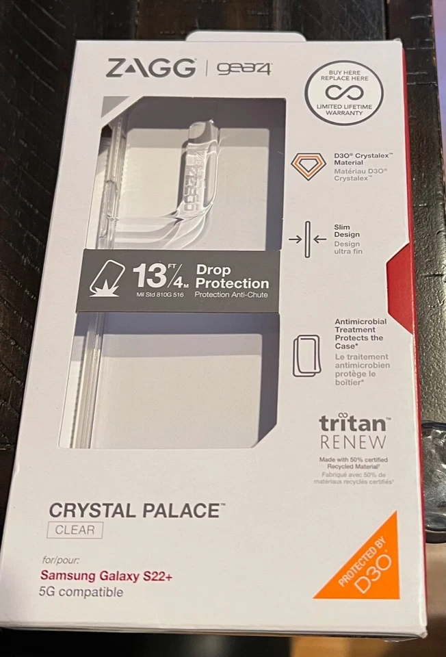 Funda ZAGG Gear4 Crystal Palace para Samsung Galaxy S22+ PLUS - Transparente - NUEVA Foto 1 de 1