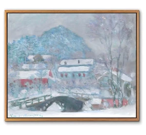 Village in the Snow by Claude Monet, Sandviken, Norway, 1895, Restored Art Print - Picture 1 of 4