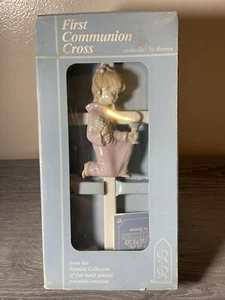 Roman Inc. The Valencia Collection Glazed Porcelain Baby Pink Girl Cross - Picture 1 of 1