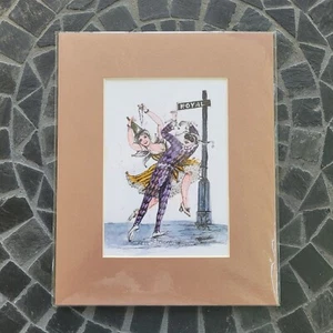 Colorwashed Stift/Tinte "Karneval" Druck signiert von Shirley Doiron 8" x 10" mattiert - Bild 1 von 5