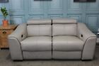 Furniture Village Elixir Feather Grey Leather Electric Reclining 2 Seater Sofa