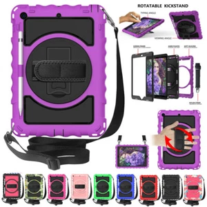 For iPad 5th 6th 7th 8th 9th 9.7" 10.2" 360° Shockproof Armor Stand Case w/Strap - Picture 1 of 75