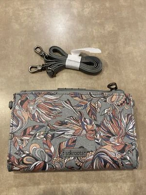 SAKROOTS OLYMPIC SMARTPHONE GRAY FLORAL~BIRD WALLET OR CROSSBODY, New W/O Tags! - Image 1 of 4