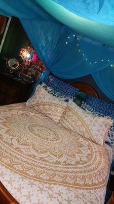 Indian Gold Ombre Mandala Ethnic Duvet Doona Quilt Hippie Cotton Blanket Cover - Image 1 of 4