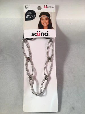 Scunci Silver Rhinestone & Oval Chain Link  Fashion Headband - Image 1 of 2