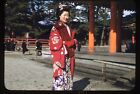 Kyoto Japon geisha fille jolie femme années 1950 35 mm diapositive bordure rouge Kodachrome