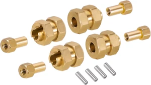 Bujes de rueda hexagonales extendidos de latón INJORA RC para coche sobre orugas 1/24 RC axial AX24 SCX24 - Imagen 1 de 12