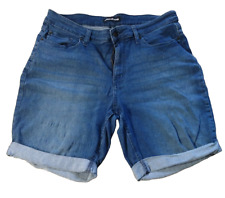 DKNY Jeans Womens 16 Denim Blue Jean Cuffed Sewn Hem Shorts 5 Pocket Design