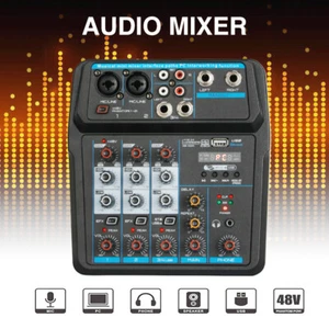 Sound Mixing Console Record 48V Phantom 4 Channels Audio Mixer with USB - Picture 1 of 10