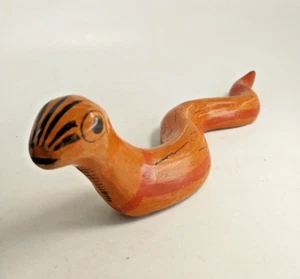 Vintage Tonala Pottery Snake 13" Burnished Handmade Sculpture Mexican Folk Art - Picture 1 of 20