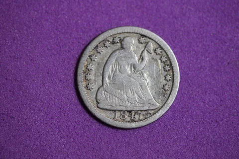 ESTATE FIND 1847 - Seated Liberty Half Dime!! #K16899 Cover