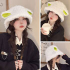 Cute Women LambWool Bucket Hat Winter Sheep Ear Plush PanamaCaps For .cf