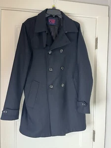 Scotch Soda Coat Black Wool Blend No Belt - Picture 1 of 14