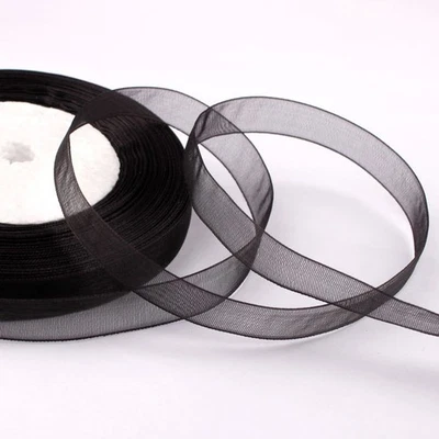50 Yards 1/2" (12mm) Wedding Crafts Sheer Organza Ribbon Color Choice - Image 1 of 4