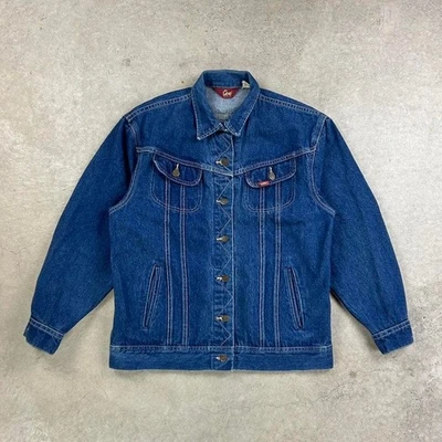 Chaqueta Denim Ms Lee Vintage Años 80 Talla 11/12 Azul Hecha en EE. UU. Tipo 3 Western Foto 1 de 4