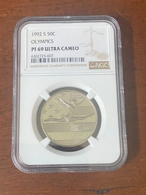 1992-S Olympics Half Dollar NGC PF 69 Ultra Cameo Commemorative  - Image 1 of 2
