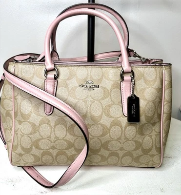 Bolsa satchel Coach Surrey Carryall F67026 rosa claro bronzeado - Imagem 1 de 4