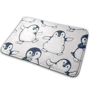 Bathroom Rugs Bath Mat Cute Penguins Christmas, 16x24 Inch, Non Slip Fluffy S... - Bild 1 von 6