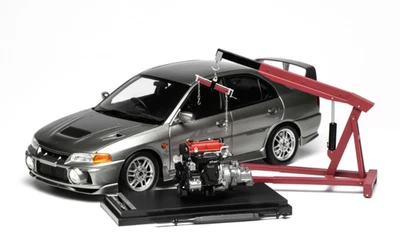 1/18 MotorHelix Mitsubishi Lancer Evolution IV acero plata M84001 Foto 1 de 4