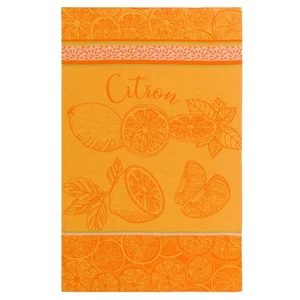 20x30 inch French Cotton Jacquard Towel Citron Lemon Orange Yellow - Picture 1 of 2