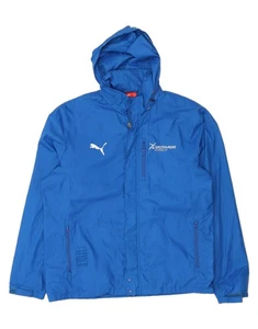 PUMA Mens Hooded Rain Jacket UK 40 Large Blue Polyester CB18 - Picture 1 of 3