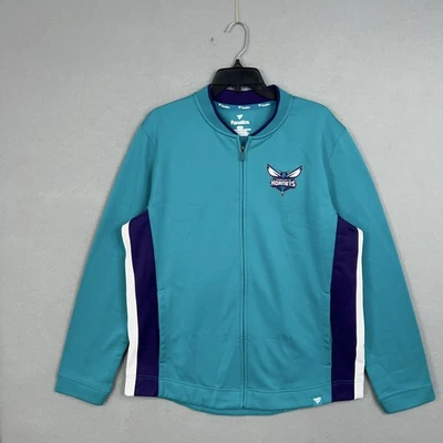 Charlotte Hornets Jacket Mens Large Teal Purple NBA Basketball Full Zip Warm Up - Image 1 of 4