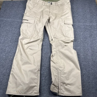 Burton Snow Pants Mens XL Tan Adjustable Cargo Ski Skiing Snowboard Nylon Baggy - Image 1 of 4