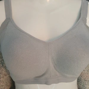 Sujetador deportivo Warner's grande gris inalámbrico ligeramente acolchado para mujer - Imagen 1 de 7