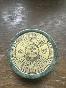40 Year Perpetual Desk Calendar 2000-2039 Brass Marble Paperweight Nautical JBE4 - Picture 1 of 5
