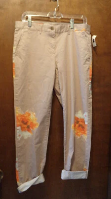 Pantalones Khakis by Gap para mujer talla 4 con flores naranjas nuevos con etiquetas Foto 1 de 4