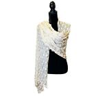 Unbranded Scarf Shawl Womens Woven Long Rectangle White Lightweight Semi Sheer