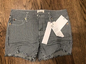 Neu mit Etikett Hudson gestreifte Jeansshorts.  Größe 16 - Bild 1 von 5