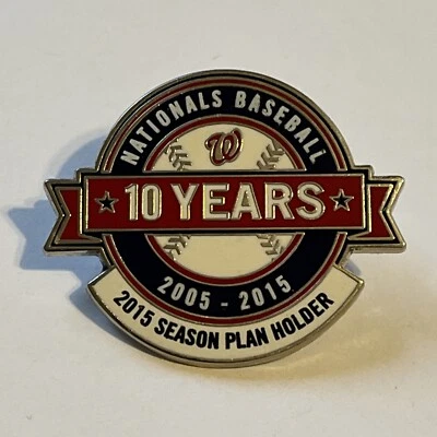 2015 Washington Nationals 2015 Season Ticket Plan Holder Hat Pin 10 Years - Image 1 of 2