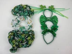 LOTE de accesorios del día de San Patricio trébol diademas bufandas mascotas niños adultos fiesta - Imagen 1 de 3