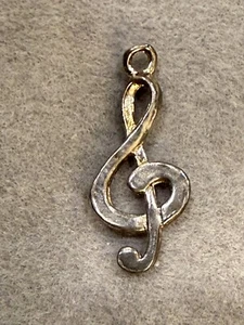Vintage Treble Clef Music Note Band Musical Sterling Silver Pendant Charm 3130 - Picture 1 of 3