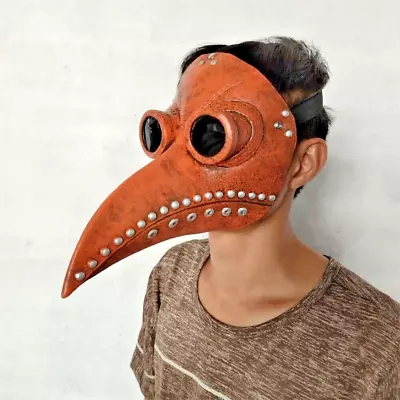 Steampunk Plague Doctor Mask Halloween Costume Bird Long Mouth Beak Masks Latex - Image 1 of 4