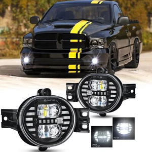Pair LED Fog Lights DRL For Dodge Ram 1500 2500 3500 02-2008 For Durango 04-2006 - Picture 1 of 12