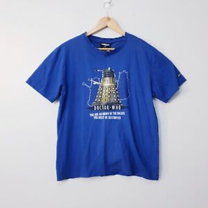 Dr who Shirt Mens Small S Blue Daleks Cotton T Tee Y2K vintage