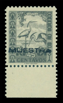 BOLIVIA 1939 Birds - Cocoi Herons - 45c gray Sc# 260 mint MNH "SPECIMEN" ovpt - Image 1 of 2