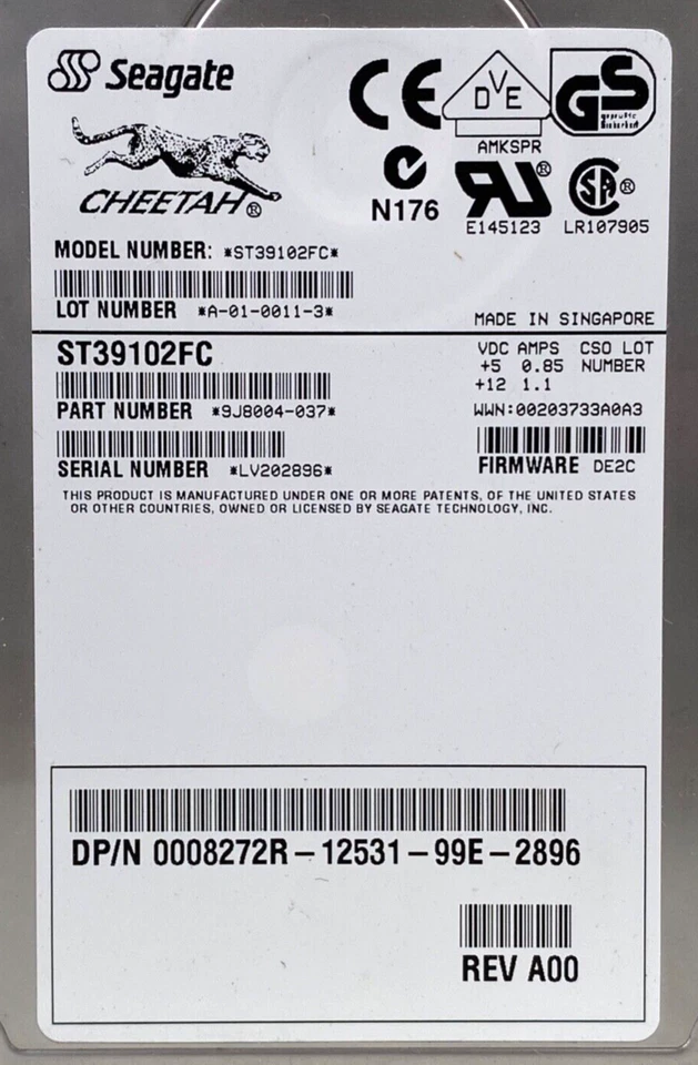 Seagate Cheetah-Model # ST39102FC Part # 9J8004-037-Fibre Channel FC Hard Drive - Image 1 of 3