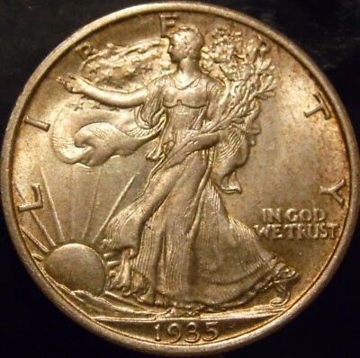 Medio dólar Walking Liberty 1935-P elección/gema BU sin circular Foto 1 de 2