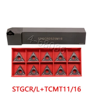 Soporte de herramienta de giro STGCR1616H16 16 × 100 mm + inserto de carburo de molino TCMT16T308 TCMT32.52 - Imagen 1 de 6