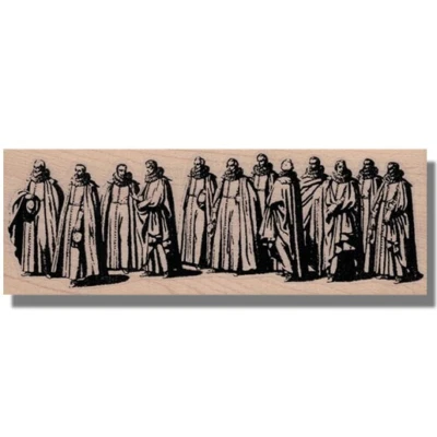 Деревянный резиновый штамп, 12 священников, религиозных, человек, церковь, крест, люди, религия, молитва - Изображение 1 из 2