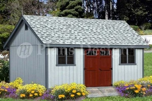 Shed Plans 16' x 20' Reverse Gable Roof Style #D1620G, Material List Included - Picture 1 of 2
