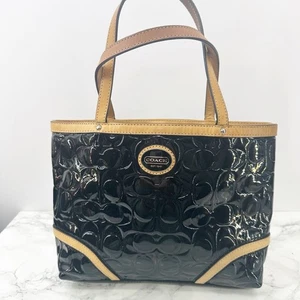 Coach Tasche Peyton schwarz geprägtes Lackleder - Bild 1 von 8