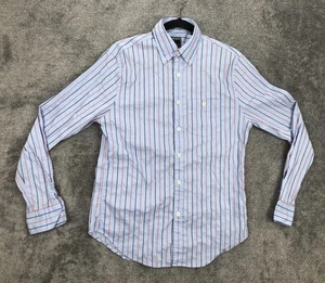 Camisa Todd Snyder Para Hombre Pequeña Azul Rojo Rayas Botones Manga Larga Elastizada - Imagen 1 de 19